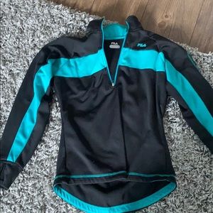 Black and teal Fila quarter zip